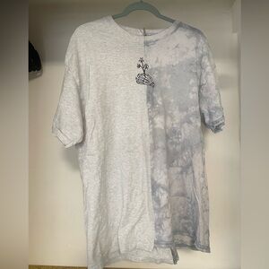 Handmade Upcycled Two-Tone Graphic T-Shirt